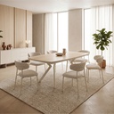 MESA COMEDOR DT-530 TRAVERTINO - METAL BEIGE