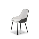 SILLA TELA DC-704  BLANCO/GRIS PATA NEGRA