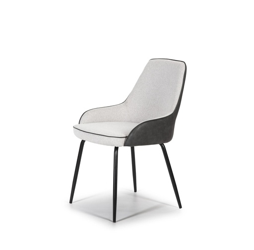 [SILACM704] CHAIR FABRIC DC-704 WHITE/GRAY BLACK LEG