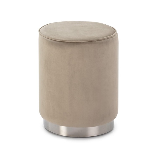 [POUFPO002BP] POUF VELOURS PO-02  (BEIGE, ARGENTÉ)