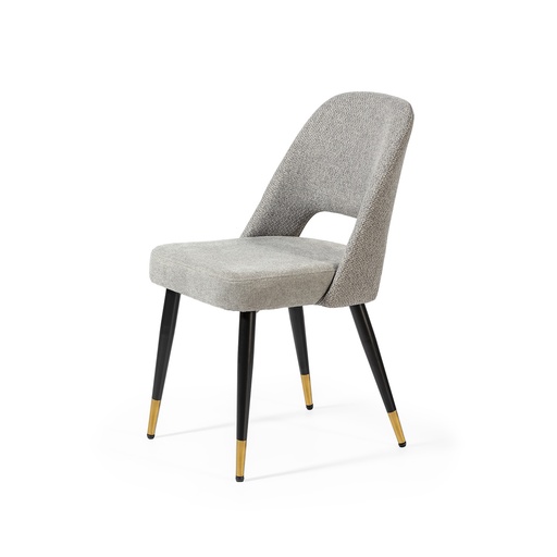 [DC-624-GRIS-NG] CHAIR FABRIC DC-624 (GREY, BLACK/GOLDEN)