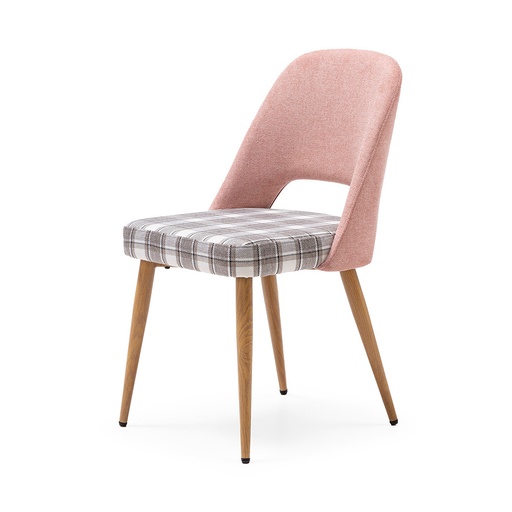 [DC-624-ROSA-ROBLE] CHAIR FABRIC DC-624 Plaid (PINK, OAK)