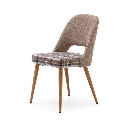 [DC-624-BEIGE-ROBLE] CHAIR FABRIC DC-624 Plaid (BEIGE, OAK)