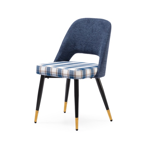 [DC-624-AZUL-NG] CHAIR FABRIC DC-624 Plaid (BLUE, BLACK/GOLDEN)