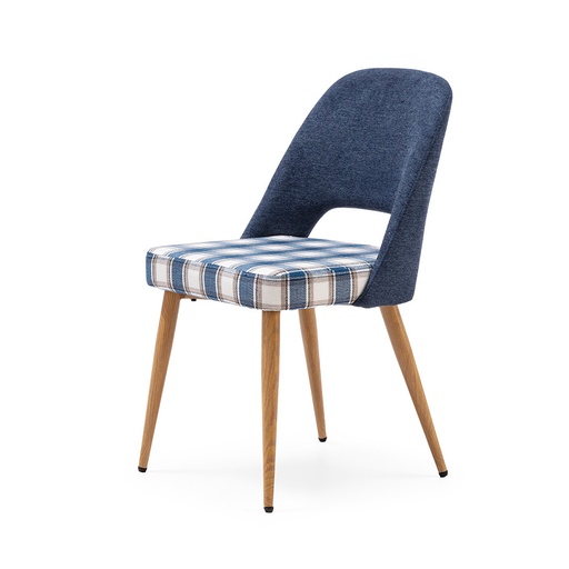 [DC-624-AZUL-ROBLE] CHAISE TISSU DC-624 À Carreaux (BLEU, CHÊNE)