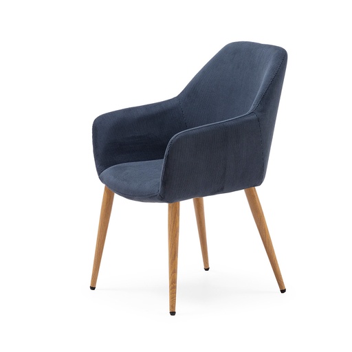 [DC-626-AZUL-ROBLE] CHAIR CORDOROYDC-626 (BLUE, OAK)