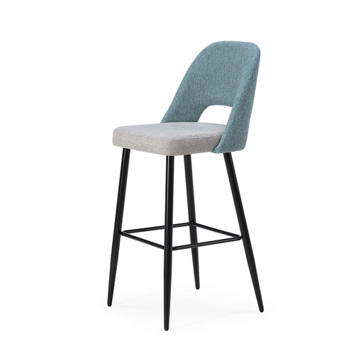 [PR/02240] DH Tabouret Tissu ST-624 (BLEU, NOIR)