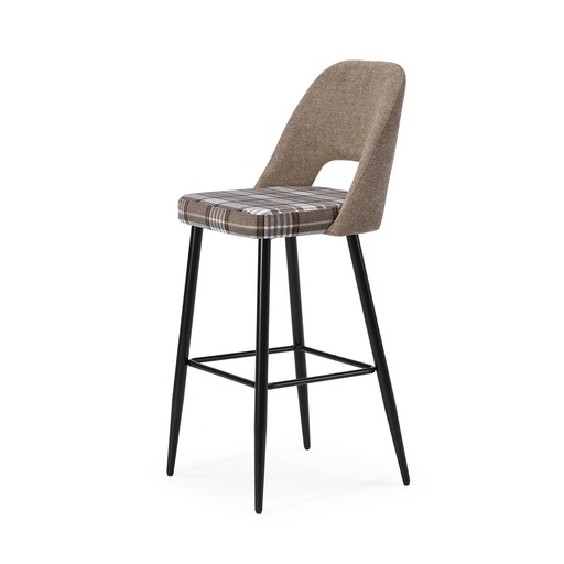 [PR/02259] DH Stool Fabric ST-624 Paid (TOPO CUADROS, BLACK)