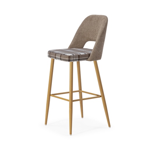 [PR/02260] DH Stool Fabric ST-624 Paid (TOPO CUADROS, OAK)