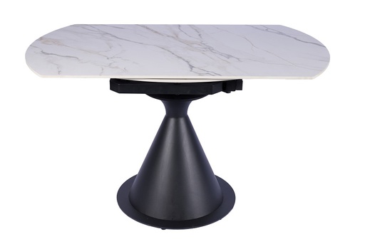 [DT-509-BLANCO] DINING TABLE DT-509 (WHITE, BLACK METAL)