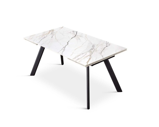 [DT-510-BLANCO-NEG-160] MESA COMEDOR DT-510 (Blanco, METAL NEGRO, 160 (240) cm)