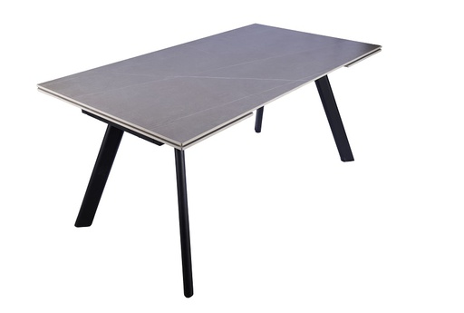 [DT-510-GRIS-NEG-160] TABLE À MANGER DT-510 (GRIS CLAIR, MÉTAL NOIR, 160 (240) cm)