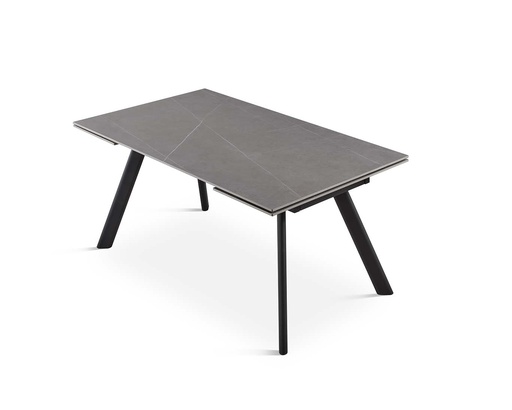 [DT-510-GRIS-NEG-160] TABLE À MANGER DT-510 (GRIS CLAIR, MÉTAL NOIR, 160 (240) cm)