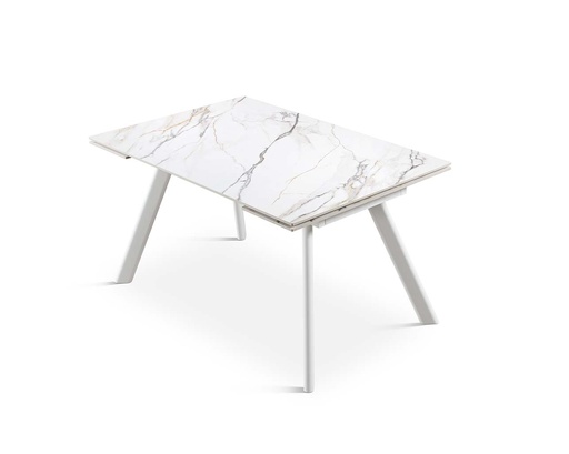 [DT-510-BLANCO-BL-160] DINING TABLE DT-510 (WHITE, METAL BLANCO, 160 (240) cm)