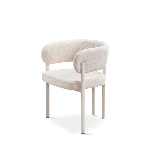 [DC-421-GRIS-BLANCO] DH CHAISE EN TISSU DC-421 (METAL BLANCO)
