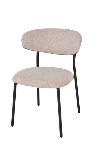 [DC-425-BEIGE-NEG] DH CHAISE EN TISSU-425 (BEIGE, MÉTAL NOIR)