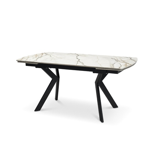 [PR/3518844] MESA COMEDOR DT-530 (BLANC, MÉTAL NOIR, 140 (200) cm)