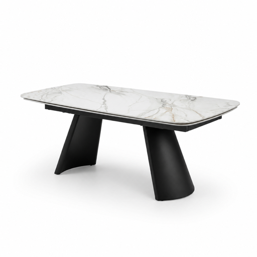 [PR/3518865] MESA COMEDOR DT-532 (BLANCO, METAL NEGRO, 140 (200) cm)
